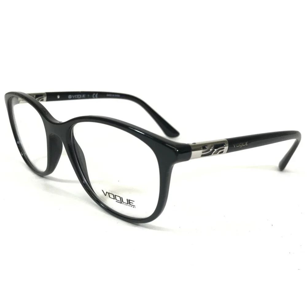 Vogue Eyeglasses Frames VO5168 W44 Black Silver Square Full Rim 52-17-140